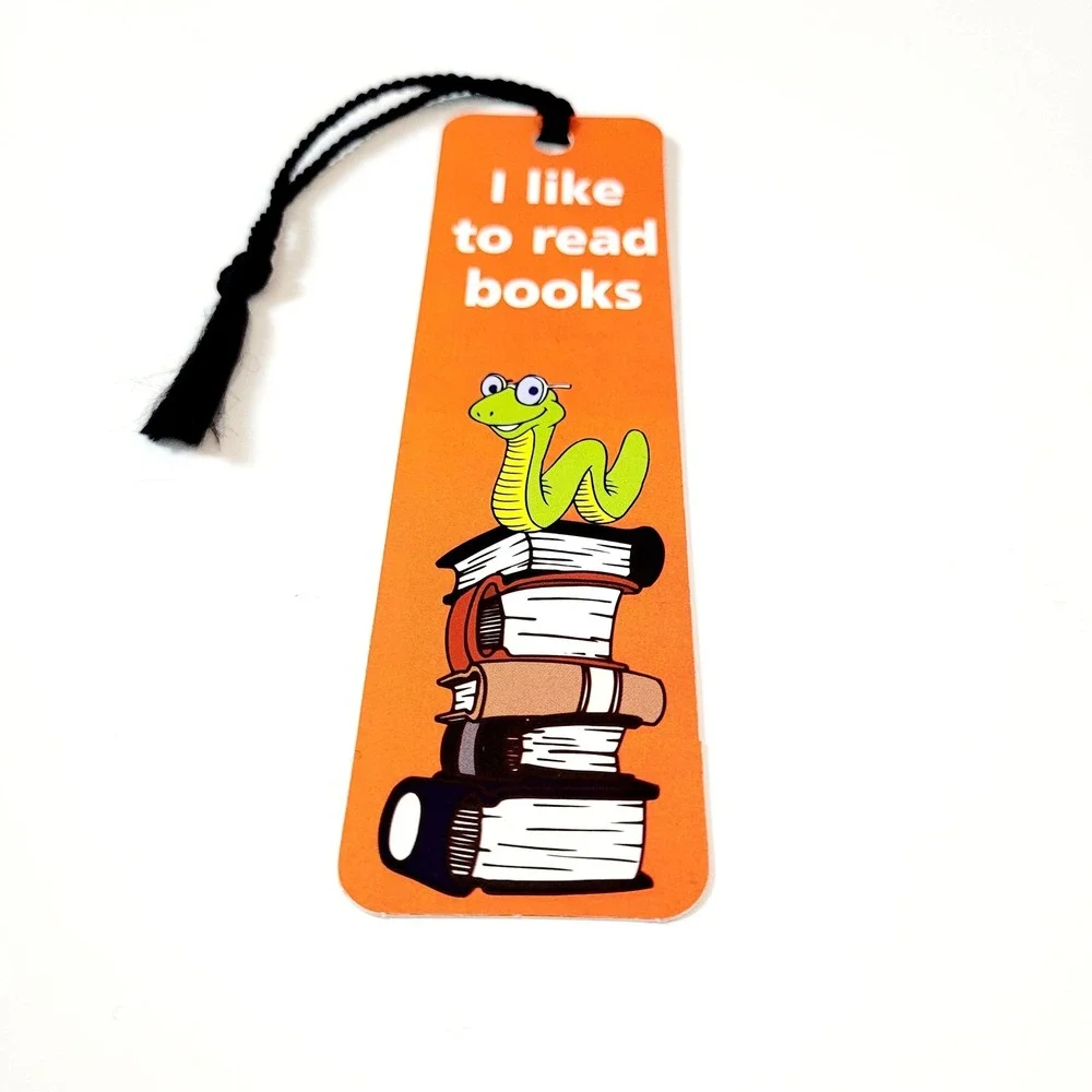 Vintage 90s Bookworm tassel Bookmark I like to Read Books Distinction Britain UK